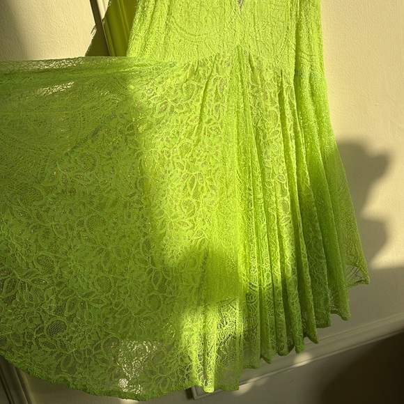 green floral dress lace free people - Picture 5 of 11